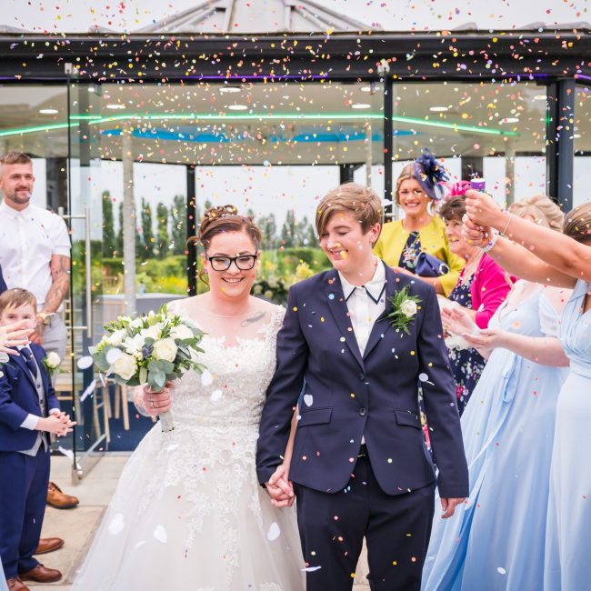 Confetti photograph, king croft hotel pontefract wedding