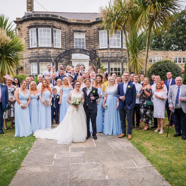 Group shot, king croft hotel pontefract wedding
